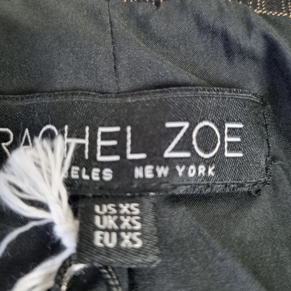 Blazer Womens Button Up Jacket Brown Black Check New Tags Size XS Rachel Zoe - Picture 4 of 4